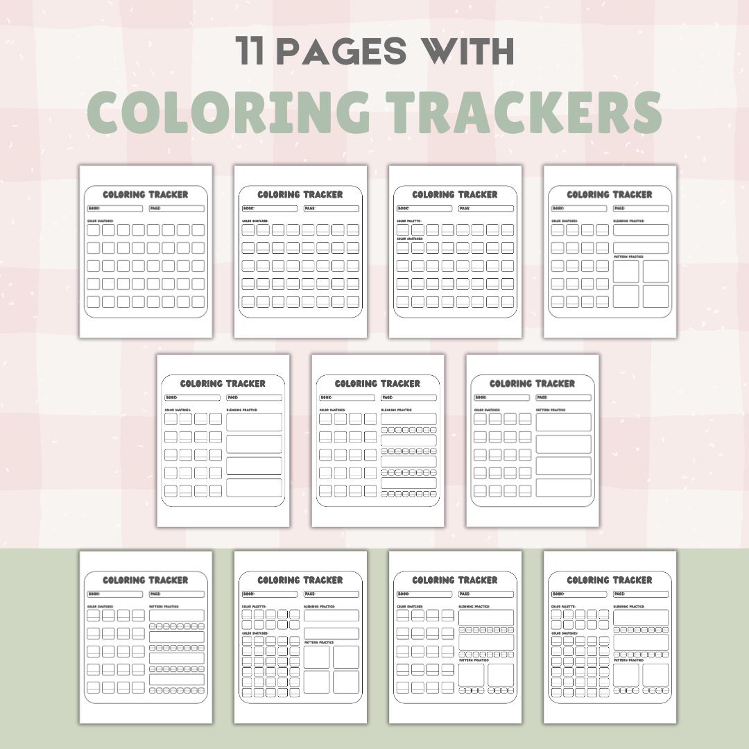 Coloring Tracker Printable for Coloring Books | Color Swatches ...