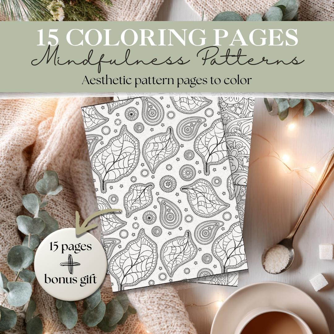 Mindfulness Pattern Coloring Pages | 15 Calming Geometric & Floral ...