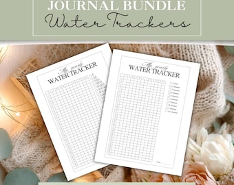 Yearly Water Tracker Printable | Daily Water Intake Tracker | Hydration Habit Tracker | Wellness Journal Page | A5 A4 US Letter
