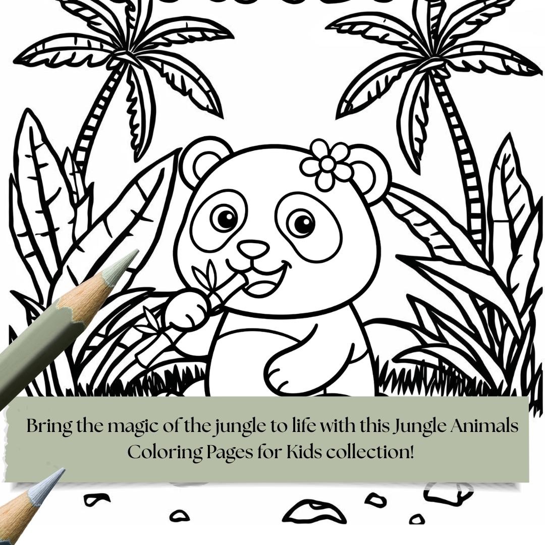 Jungle Animals Coloring Pages for Kids | 25 Cute Animal Coloring Sheets ...