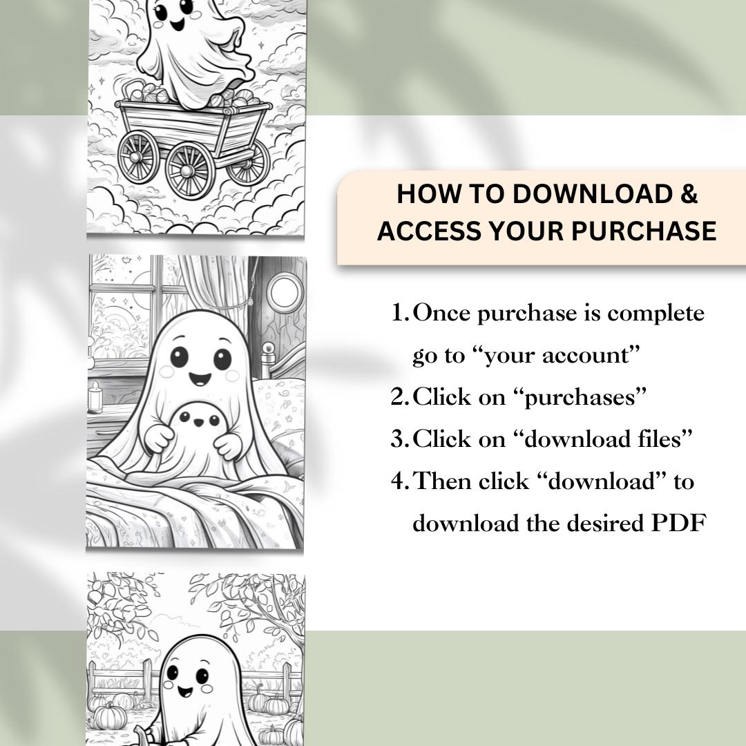 Cute Ghost Coloring Pages for Kids | 12-page Halloween Coloring Book ...
