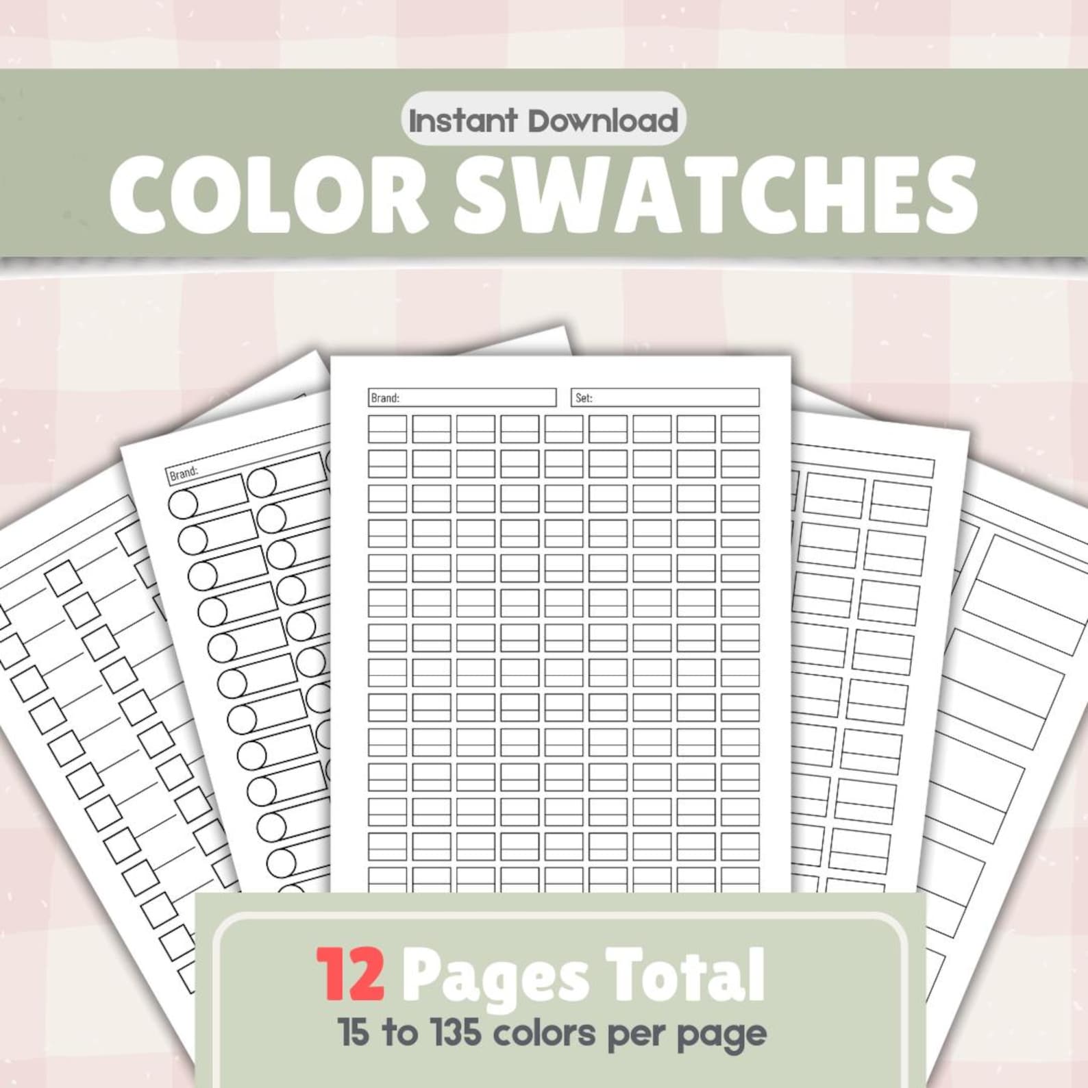 Color Swatch Chart Printable | 12 Printable Marker & Pencil Swatch ...