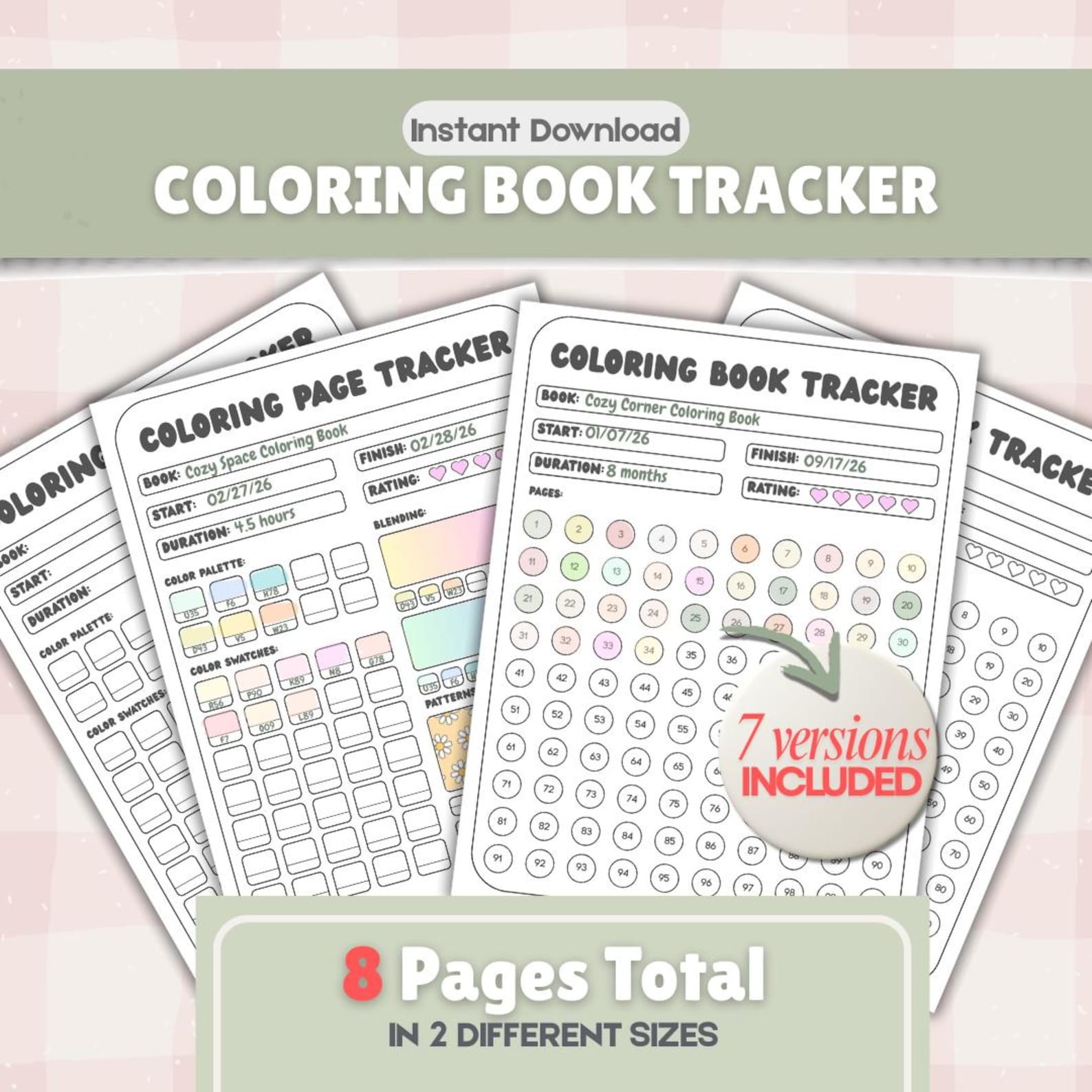Coloring Book Tracker Printable + Coloring Page Tracker | Color ...
