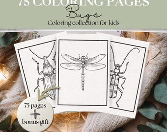 Bugs Coloring Book for Kids | 75 Fun & Easy Bug Pages + Bonus Mandalas | Insect Coloring Pages for Toddlers and Children | Insects To Color