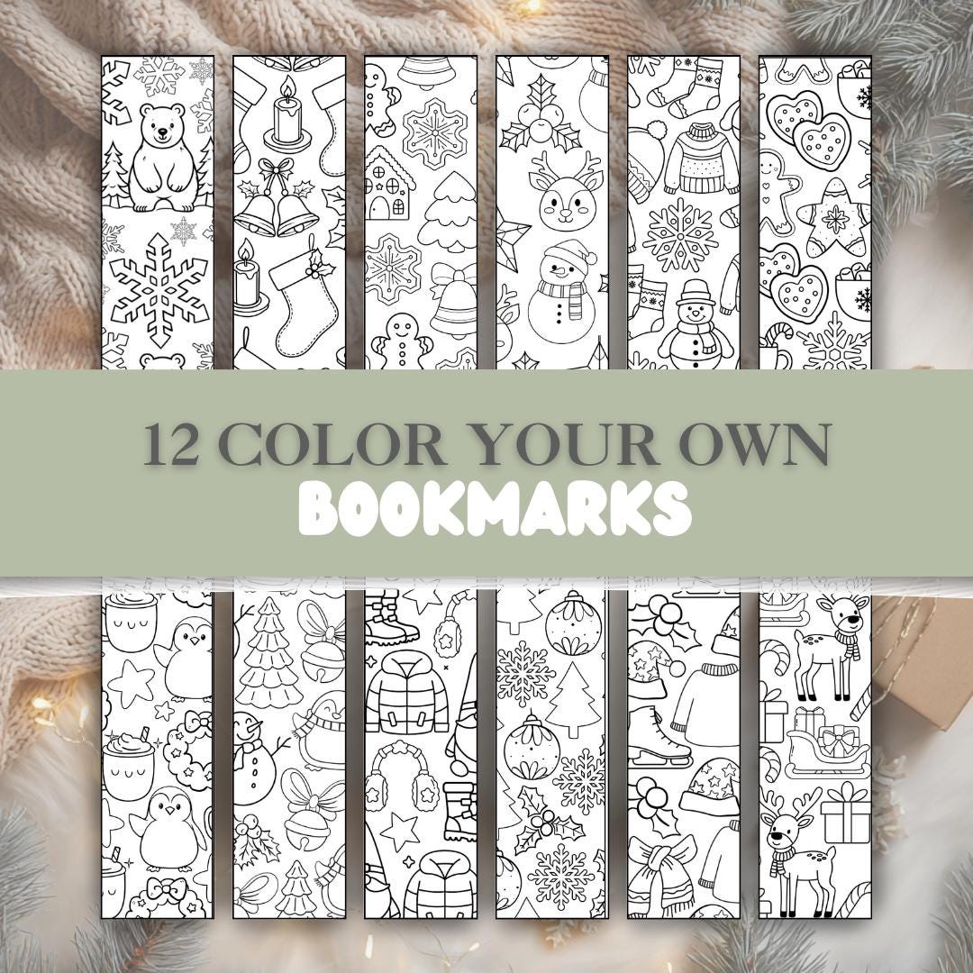 Printable Coloring Bookmarks | Color Your Own Bookmarks | Cozy & Simple ...