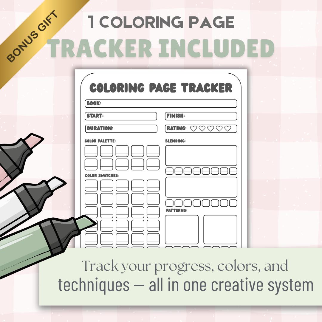 Coloring Book Tracker Printable + Coloring Page Tracker | Color ...