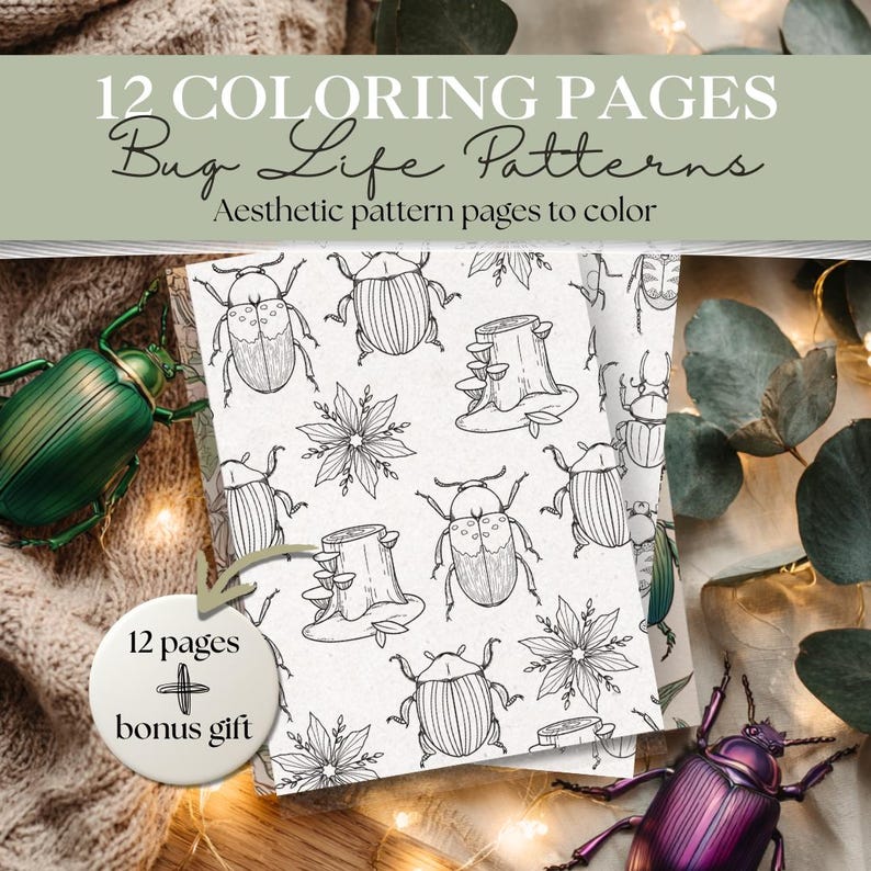 Bug Life Patterns Coloring Pages | 12 Insect Pattern Designs + 3 Bonus ...