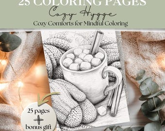 Hygge Malvorlagen | 25 Gemütliche skandinavische Designs zum Stressabbau | tröstliche Herbst- und Winterszenen | Entspannende gemütliche Malvorlagen