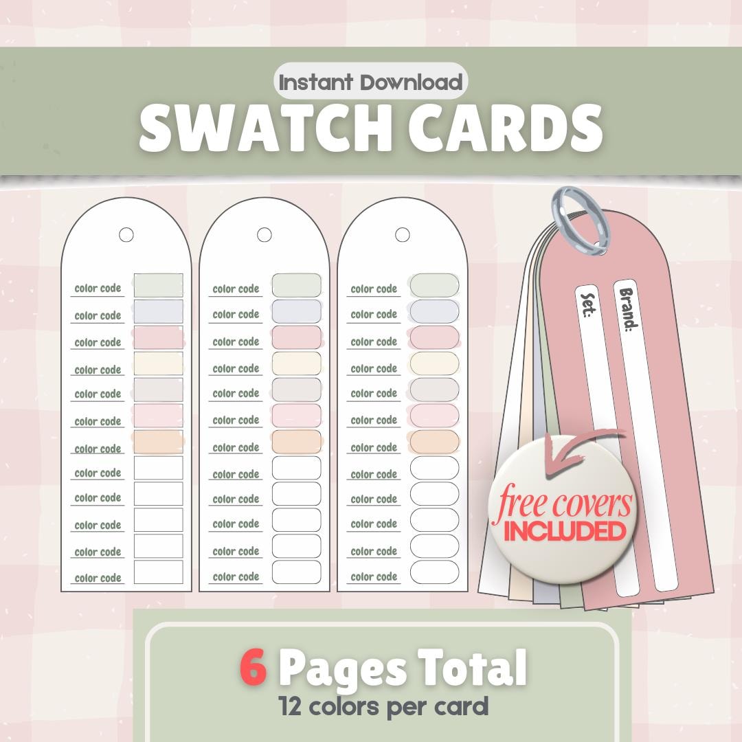 Color Swatch Cards Printable (edition #1) | Marker Swatch Template ...