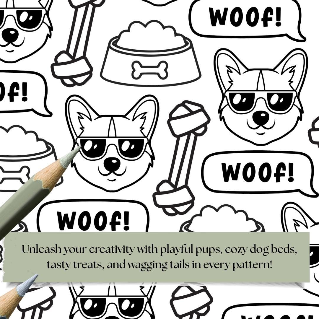 Dog Pattern Coloring Pages | Cute Puppy & Pet Designs | 15 Adorable Dog ...