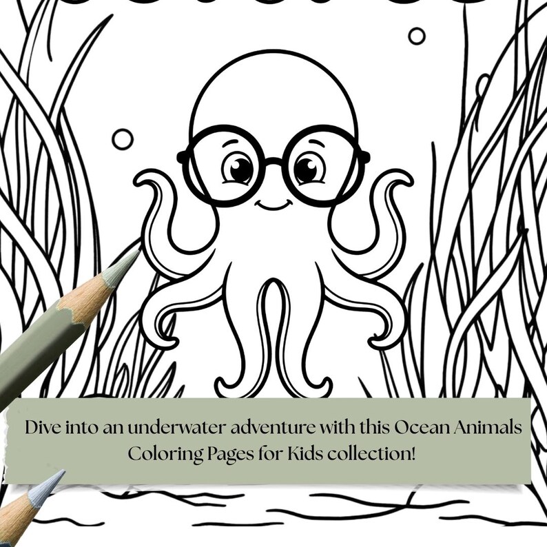 Ocean Animals Coloring Pages for Kids | 25 Cute Sea Animals + 3 Bonus ...