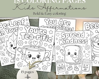 Cute Affirmation Coloring Pages for Kids Printable | Easy Motivational Kawaii Coloring Sheets | Positive Mindset & Self Love PDF #374