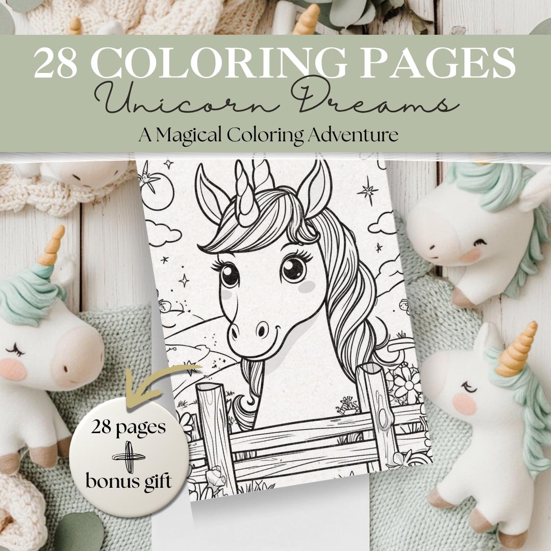 Unicorn Coloring Pages for Kids | 25 Easy & Cute Printable PDF + Bonus ...