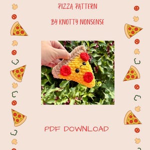 Crochet pizza slice pattern - beginner friendly - crochet food