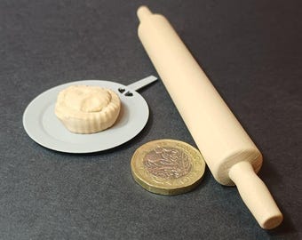 Miniature Meat Pie & Rolling Pin – 3D Printed Slasher Kitchen Prop