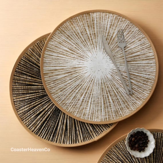 Woven Round Placemats : 38cm Boho Japandi Table Decor