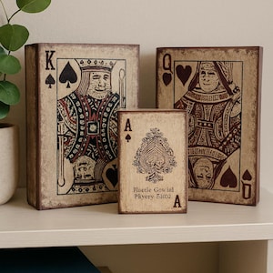 Handmade Wooden Playing Card Boxes: King, Queen, Ace - Rustic Home Decor