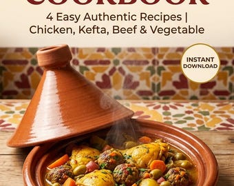 Moroccan Tajine Cookbook | 4 Easy Authentic Recipes (Digital Download)