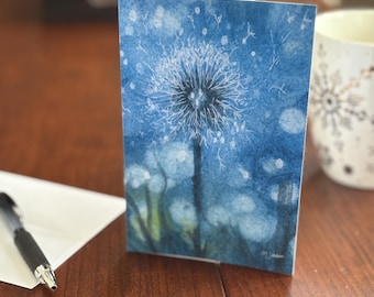 Hopes Dreams Wishes Watercolor Card by M. Jacobson