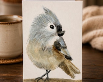 Hand-Painted Bird Greeting Card - Original Art by T. Fletcher