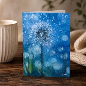 Hopes Dreams Wishes Watercolor Card by M. Jacobson