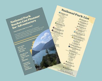 Printable National Parks Hiking Journal • Bucket List Planner (Digital Download)
