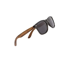 Walnut Wood Sunglasses by Woodies | Polarized Black Lenses | 100% UVA/UVB Protection | Unisex Eco-Friendly Summer Shades