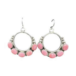 Marcella James - Pink Conch and Sterling Silver - Hook Earrings - Handcrafted Native American