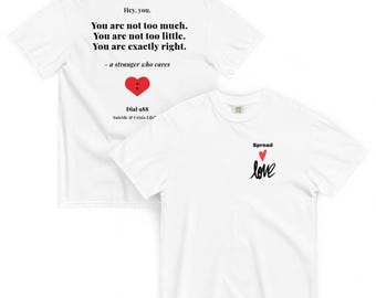 Vous n'êtes pas trop cher | T-shirt de sensibilisation à la santé mentale