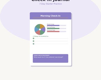 Journal de santé mentale de 7 jours | Enregistrement quotidien, suivi de l'humeur (téléchargement numérique)
