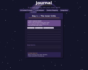 Journal de travail fantôme | Invites guidées de 30 jours, guérison intérieure de l'enfant (téléchargement PDF)