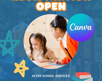 After School Program Canva Template, Back to School Registration, DIY Canva Flyer, Community Event Flyer, Customizable Canva Template