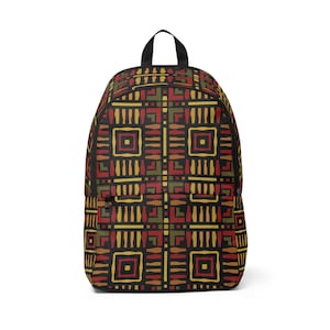 African Print Fabric Backpack Bag - Unisex Travel Daypack, School Bookbag, Ethnic Kente Rucksack, Black History Month Gift, Unique Handmade