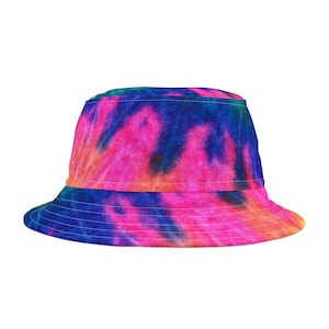 Tie and Dye Adire Print Bucket Hat, African Print Sun Hat, Stylish Festival Headwear, Unique Beach Accessory, Colorful Summer Cap
