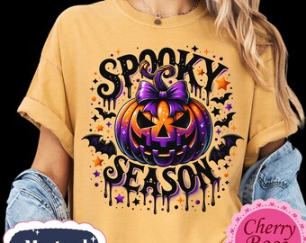 Spooky Season Shirt | Halloween Pumpkin T-Shirt | Cute Halloween Tee | Comfort Colors Graphic | Fall Pumpkin | Women's Halloween Sweatshirt