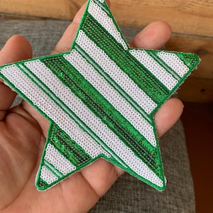 Star Patches, Iron on Patches, Embroidery Patches, 5x5 Big Star Patch, Sequence Patch