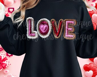 Love Crochet Yarn Valentine's Day Sweatshirt T-Shirt