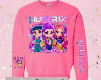K pop Demon Hanters Youth Sweatshirt | Huntri x Girl Toddler Shirt | K pop idol group Shirt | Mira | Rumi | Joey Shirt | Demon Hanter Merch