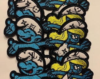 Blue Character Patches, Blue Girl Patch, 80s Cartoon Patch, Retro Nostalgia Patch, Cute Character Patch for Hats Bags Jackets