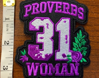 Proverbs 31 Woman Embroidered Patch, Christian Faith Iron-On Patches Bundle