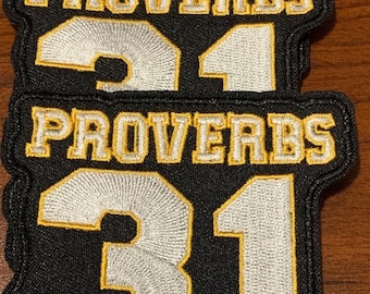 Proverbs 31 Woman Embroidered Patch, Christian Faith Iron-On Patches Bundle