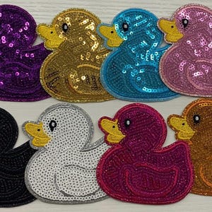 Sequin Duck Patches| Iron On Colorful Duck Patches | Jackets, Bags, Hats & Crafts