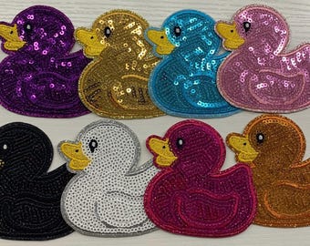 Sequin Duck Patches| Iron On Colorful Duck Patches | Jackets, Bags, Hats & Crafts