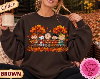 Fall Dog Shirt, Pumpkin Season, Thanksgiving, Cartoon Dog, Tee, Autumn Friends, Fall Graphic Tee, White Dog and Friends, Comfort Colors Tee