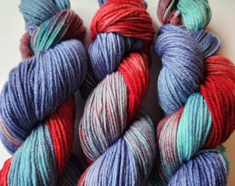Fire and Ice Hand Dyed Yarn: Peruvian Highland Wool Worsted Weight