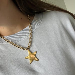 Gold Chunky Star Necklace