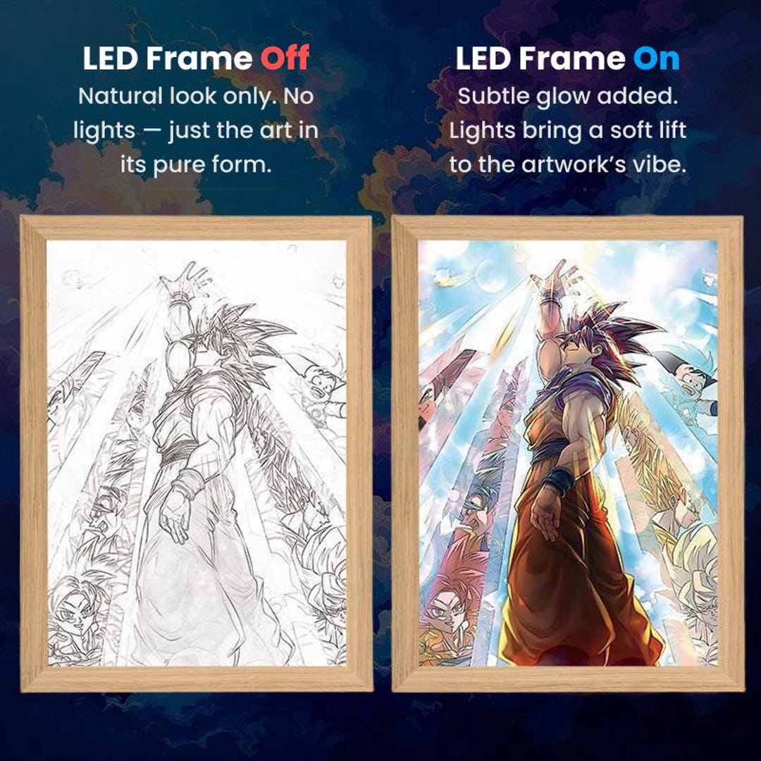Son Goku Inspired Lumiframe | Dragon Ball Z Anime LED Frame | Saiyan ...