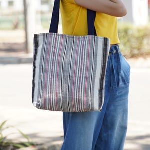 Bolso de mano de cáñamo antiguo, estilo étnico, tailandés, asiático, de Hmong, estilo antiguo, de cáñamo, para hombro y compras
