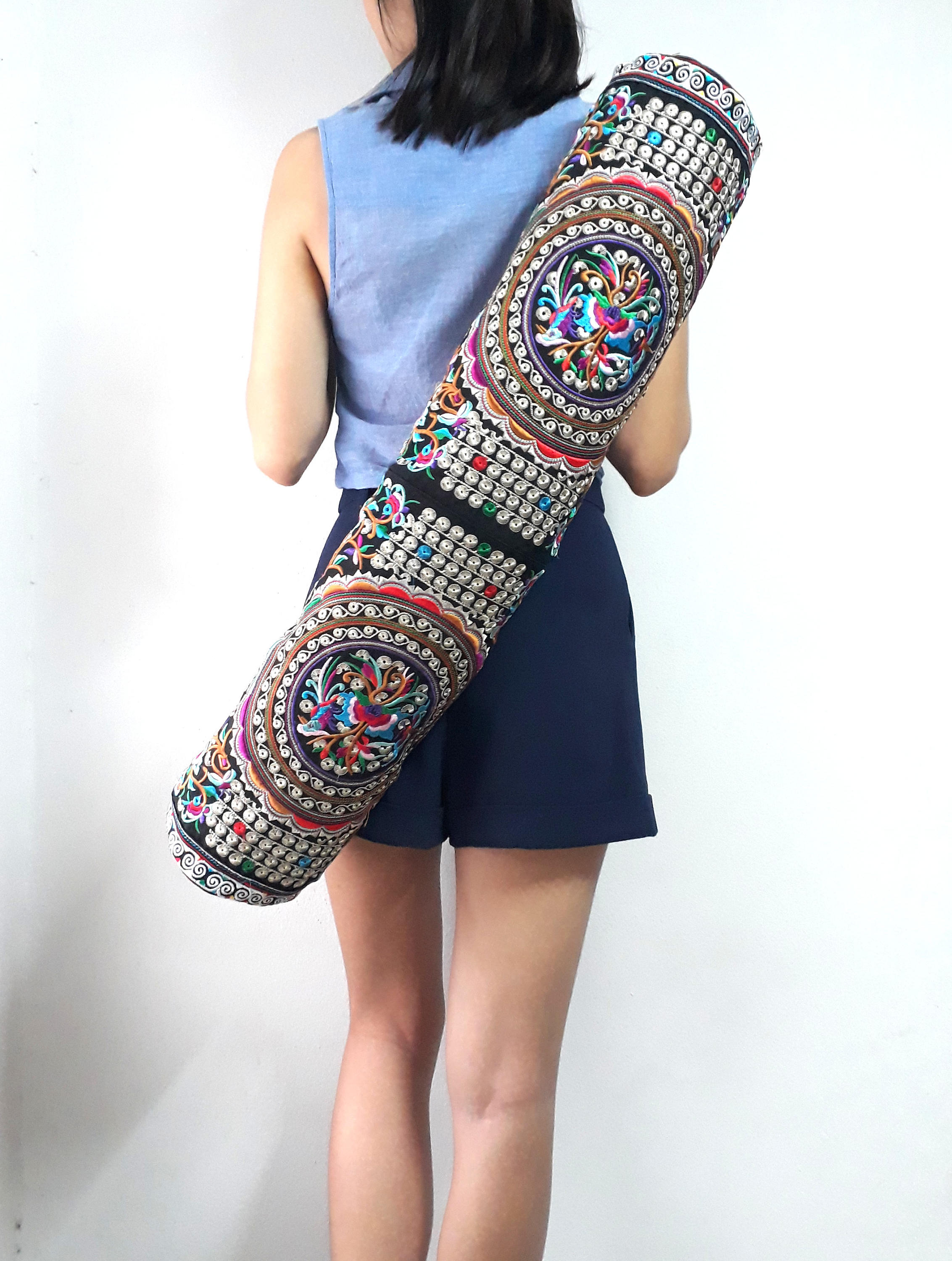 Ethnic Hobo Boho Asian Embroidered Thai Yoga Mat Carrier Bag Etsy