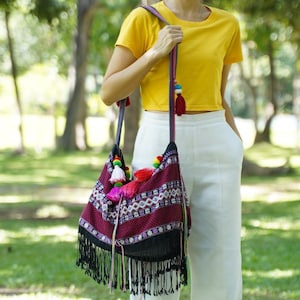 Hmong Vintage hand embroidered and hand weaving from Karen tribe Tote bag